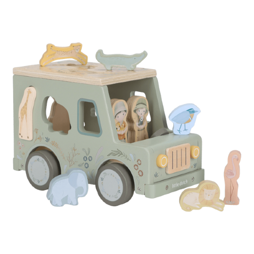 Drewniany samochód sorter Safari Friends FSC Little Dutch