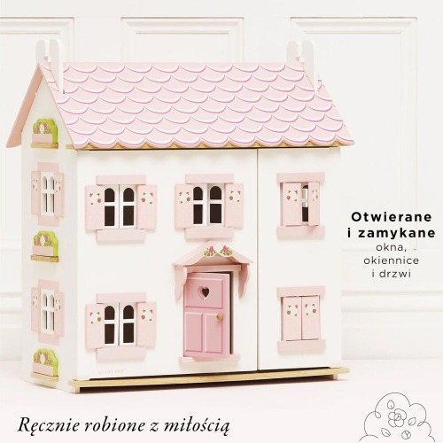 Drewniany domek dla lalek różowy Sophie Le Toy Van 1