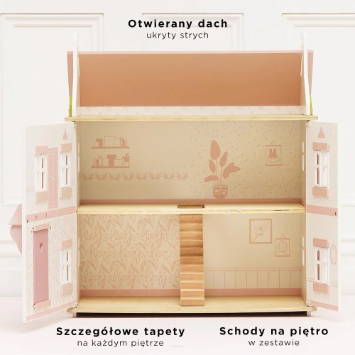 Drewniany domek dla lalek różowy Sophie Le Toy Van 2