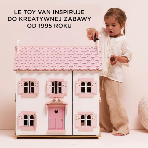 Drewniany domek dla lalek różowy Sophie Le Toy Van 3