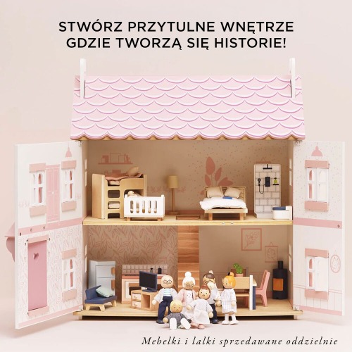 Drewniany domek dla lalek różowy Sophie Le Toy Van 5