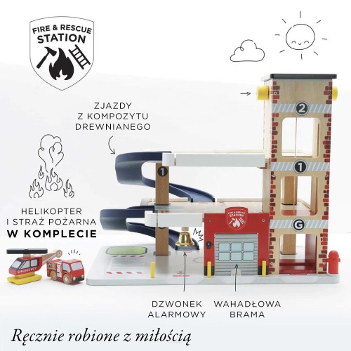 Garaż parking wielopoziomowy straży pożarnej i ratownictwa Le Toy Van 1