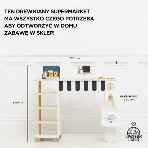 Drewniany supermarket sklep stragan Le Toy Van 3