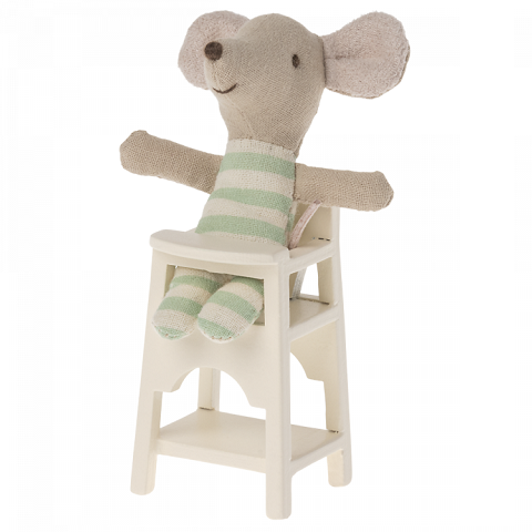 Maileg Krzesełko do karmienia białe High chair, Mouse - Off white 1