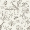 Tapeta dziecięca safari cream w pasach 280x53 cm