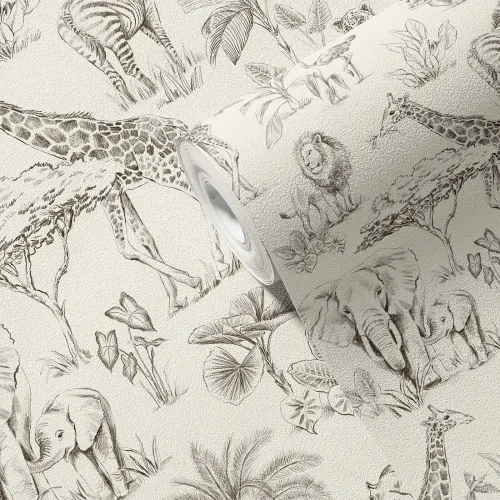 Tapeta dziecięca safari cream w pasach 280x53 cm 4