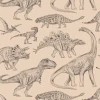 Tapeta dziecięca dinozaury - beżowa w pasach 280x53 cm 1