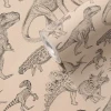 Tapeta dziecięca dinozaury - beżowa w pasach 280x53 cm 4