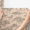Tapeta dziecięca dinozaury - beżowa w pasach 280x53 cm 6