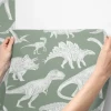 Tapeta dziecięca dinozaury - matcha w pasach 280x53 cm 6