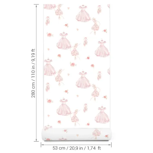 Tapeta dziecięca baletnice w pasach 280x53 cm 7
