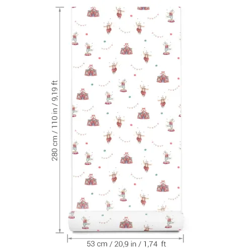 Tapeta dziecięca cyrk w pasach 280x53 cm 6