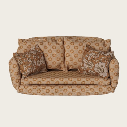 Maileg duża sofa kanapa rozkładana dla myszek ochra