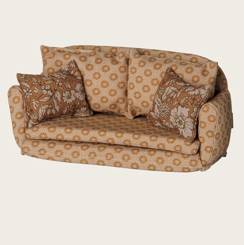 Maileg duża sofa kanapa rozkładana dla myszek ochra 1