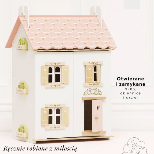 Drewniany domek dla lalek z mebelkami Rose heart Le Toy Van