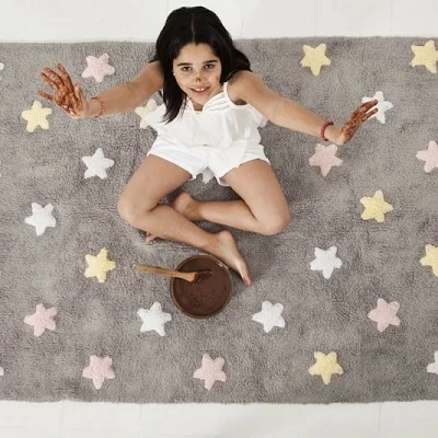 Lorena Canals Dywan do Prania w Pralce Tricolor Star Gris/Rosa