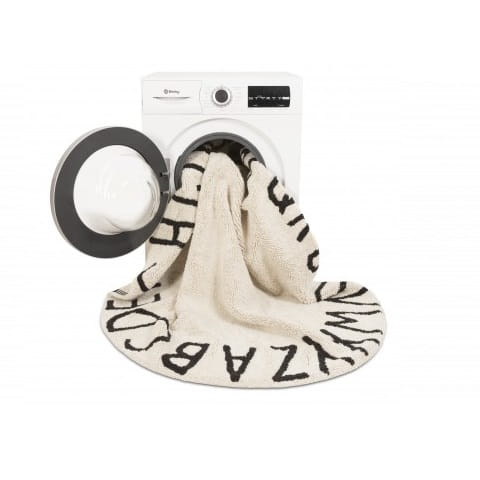 Lorena Canals Dywan Round ABC Vintage Natural Negro 8