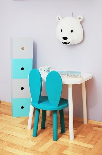 Bambooko drewniany stolik + 1 krzesełko Króliczek 6