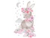 Naklejka na ścianę - królik różowy 3