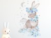Naklejka na ścianę - królik niebieski 2