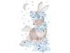 Naklejka na ścianę - królik niebieski 3