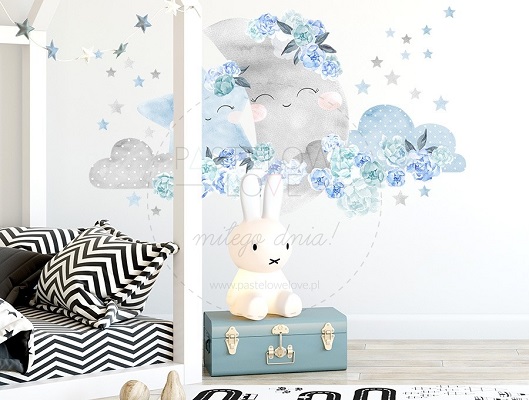 Naklejka na ścianę - księżyc niebieski