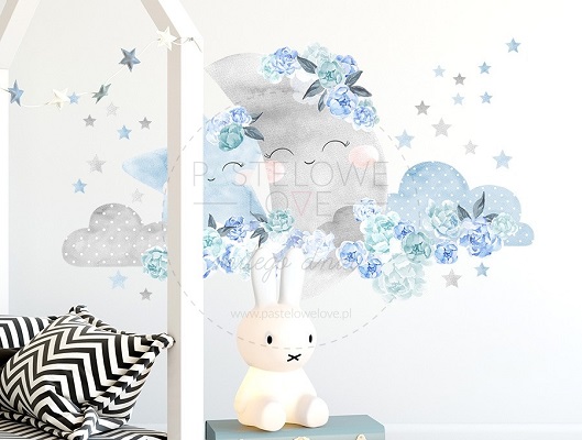 Naklejka na ścianę - księżyc niebieski 1