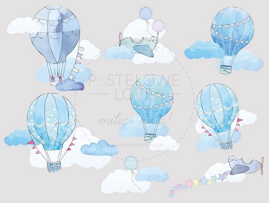 Naklejka na ścianę - balony niebieskie 3