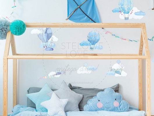 Naklejka na ścianę - balony niebieskie 2