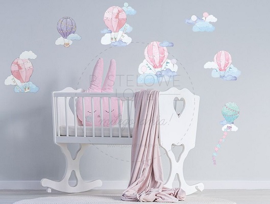 Naklejka na ścianę - balony różowe 2