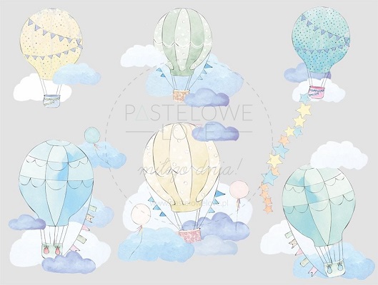 Naklejka na ścianę - balony miętowe 3