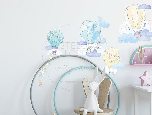 Naklejka na ścianę - balony miętowe