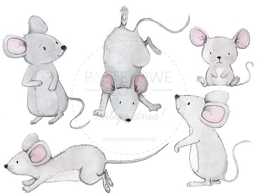 Naklejka na ścianę - myszki 4