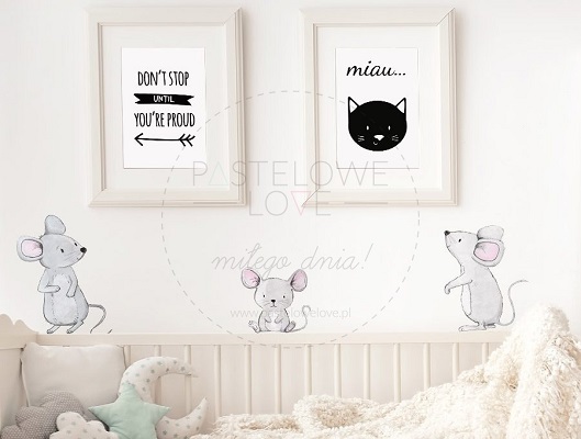 Naklejka na ścianę - myszki  2