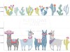 Naklejka na ścianę - lamy pastelowe 4