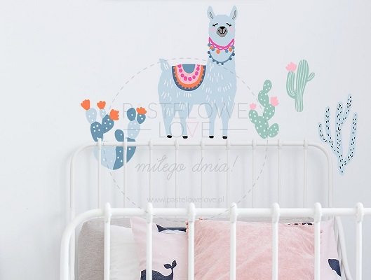 Naklejka na ścianę - lamy pastelowe 2