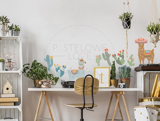 Naklejka na ścianę - lamy brązowe 3