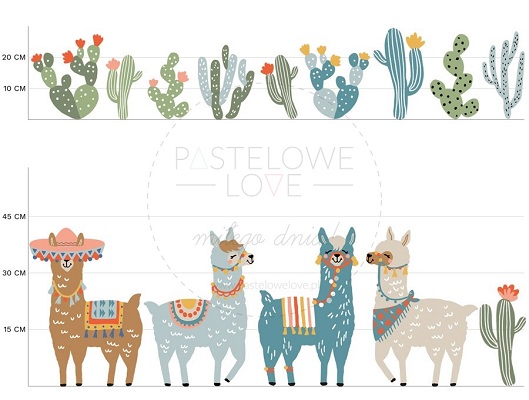 Naklejka na ścianę - lamy brązowe 4
