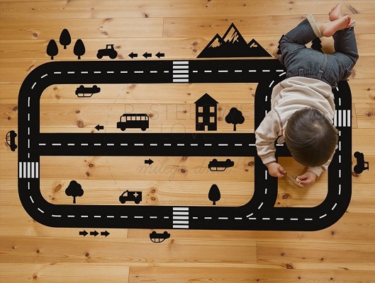 Naklejka na podłogę - tor dla aut 2