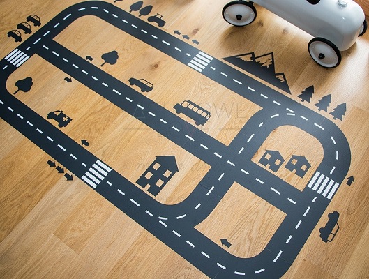 Naklejka na podłogę - tor dla aut 3