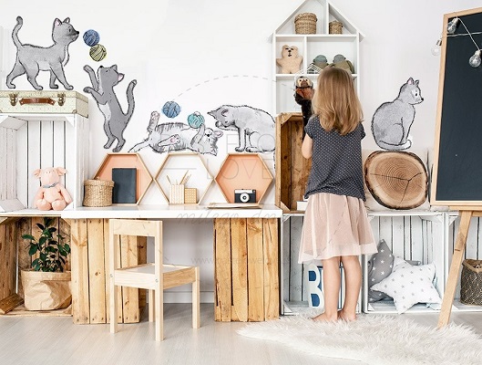 Naklejka na ścianę - kotki 1