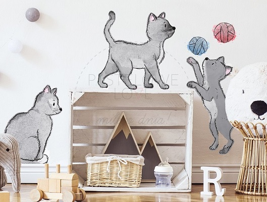 Naklejka na ścianę - kotki 2