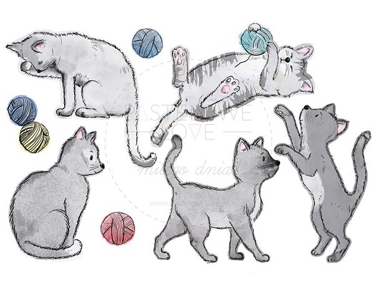 Naklejka na ścianę - kotki 3