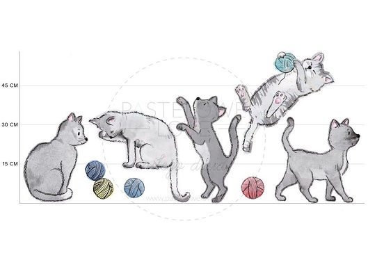 Naklejka na ścianę - kotki 4