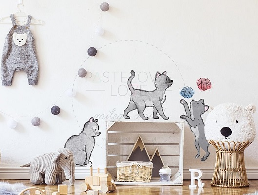 Naklejka na ścianę - kotki