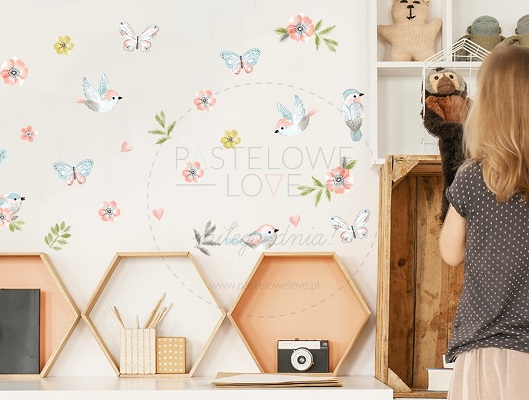 Naklejka na ścianę - ptaszki brązowe