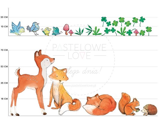 Naklejka na ścianę - leśni przyjaciele 4