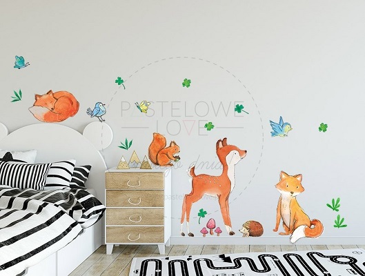 Naklejka na ścianę - leśni przyjaciele 2
