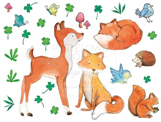 Naklejka na ścianę - leśni przyjaciele 3