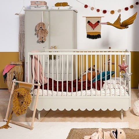 Łóżeczko Babushka 70x140 cm i tapczanik 2w1 oliwka 5